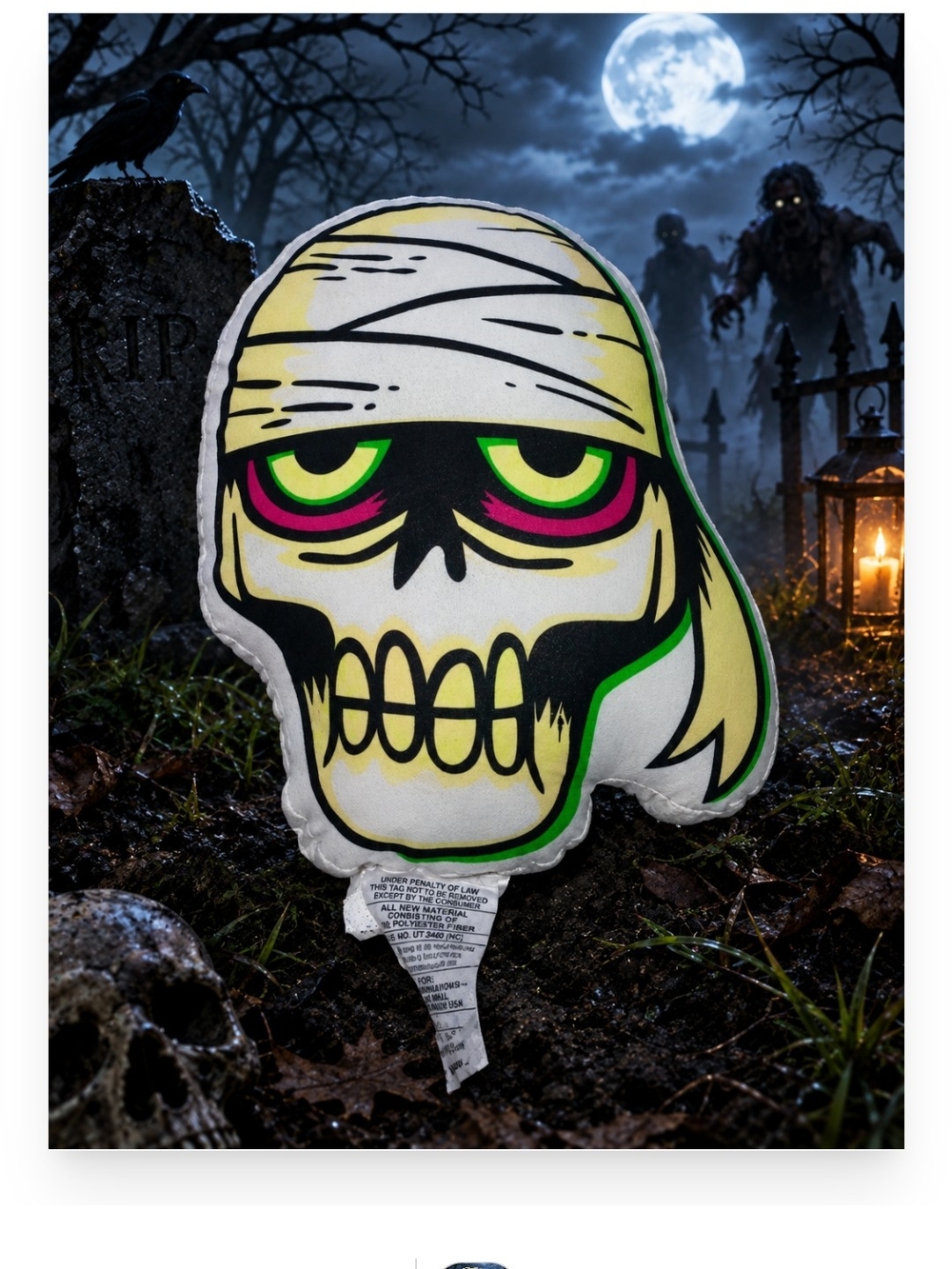 Skull Mummy Decorative Pillow